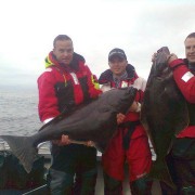 team poseidon i söröya - 2011 med 3 hälleflundror i fisketidningen 
